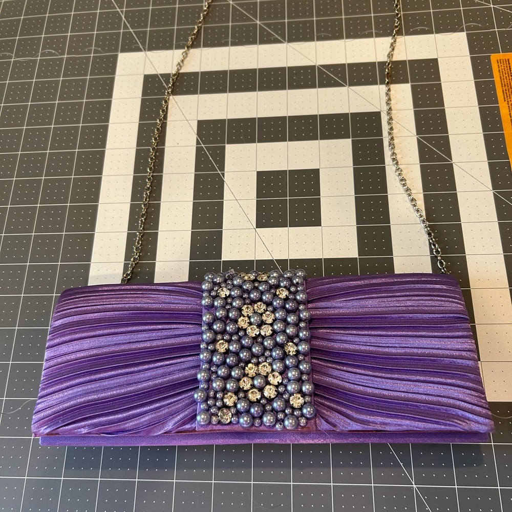 *FINAL PRICE SALE* Purple Clutch with Beaded Accent
